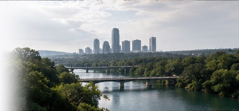 Austin skyline over the river